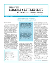 Israeli Settlement in the Occupied Territories