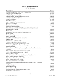 Local Community Projects 2007-09 Biennium