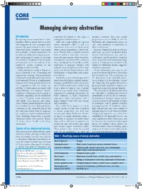 Managing Airway Obstruction