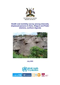 N Uganda MOH Survey Report July 2005 Print Version With