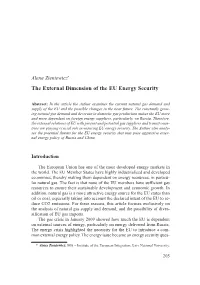The External Dimension of the EU Energy Security