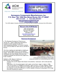 ACM Update & Calendar (And Previous Issues) Are Also Available for Viewing on the ACM Website