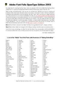 Adobe Font Folio Opentype Edition 2003