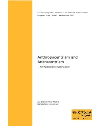 Anthropocentrism and Androcentrism – an Ecofeminist Connection