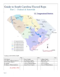 Guide to South Carolina Elected Reps Part 1 – Federal & Statewide