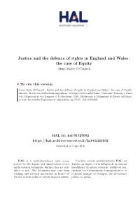 Justice and the Defence of Rights in England and Wales: the Case Of