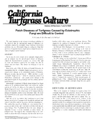 Patch Diseases of Turfgrass Caused by Ectotrophic Fungi Are Difficult to Control