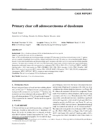 Primary Clear Cell Adenocarcinoma of Duodenum