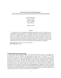 Social Interactions and the Dynamics of Protest Movements