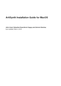 Artisynth Installation Guide for Macos