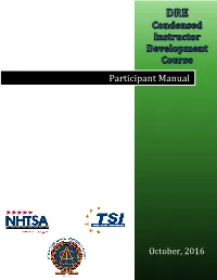 Drug Recognition Expert Condensed Instructor Development Course