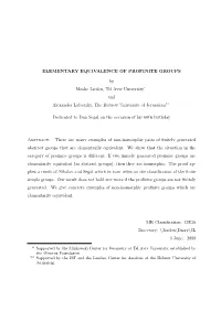 ELEMENTARY EQUIVALENCE of PROFINITE GROUPS by Moshe
