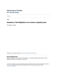Evaluation of the Playstation 2 As a Cluster Computing Node