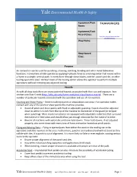 IRONWORKERS Name: Equipment/Task 4 Hazard Class: Classification-Matrix Shop Name