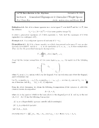 Lecture 6 — Generalized Eigenspaces & Generalized Weight