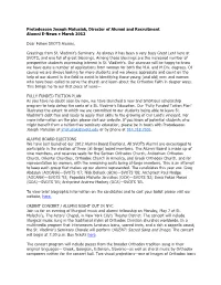 Protodeacon Joseph Matusiak, Director of Alumni and Recruitment Alumni E-News • March 2012