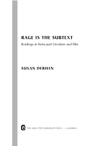 Rage Is the Subtext Readings in Holocaust Literature and Film