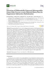 Screening of Differentially Expressed Microsporidia Genes From