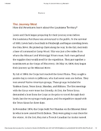 The Journey West How Did Americans Learn About the Louisiana Territory?