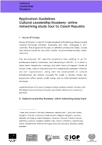 Application Guidelines for Online Networking Study Tour to Czech