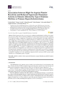 Association Between High On-Aspirin Platelet Reactivity and Reduced