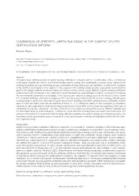 Green Buildings” in the Context of Leed Certification Criteria
