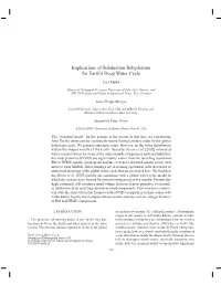 Implications of Subduction Rehydration for Earth's Deep Water