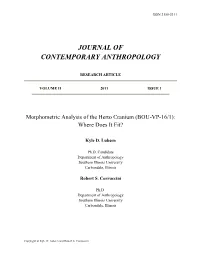 Morphometric Analysis of the Herto Cranium (BOU-VP-16/1): Where Does It Fit?
