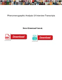 Phenomenographic Analysis of Interview Transcripts