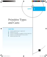 Primitive Types and Casts