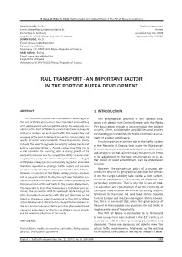 Rail Transport - an Important Factor in the Port of Rijeka Development