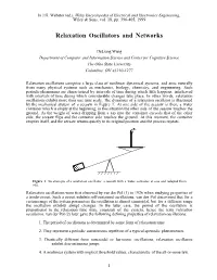 Relaxation Oscillators and Networks