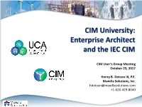 Enterprise Architect and the IEC CIM