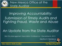 Submission of Timely Audits and Fighting Fraud, Waste and Abuse