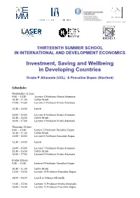 Syllabus for Lectures by Orazio Attanasio Part I the Production Function of Human Capital in Early Years