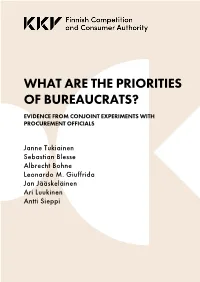 What Are the Priorities of Bureaucrats?