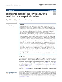 Friendship Paradox in Growth Networks: Analytical and Empirical Analysis