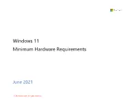 Windows 11 Minimum Hardware Requirements