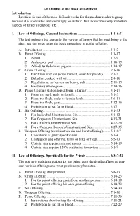 An Outline of the Book of Leviticus Introduction Leviticus Is One of The