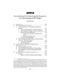 ARTICLE Reconsidering the Gender-Equality Perspective for Understanding LGBT Rights