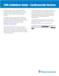 CMS Limitations Guide - Cardiovascular Services