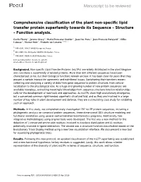 Comprehensive Classification of the Plant Non-Specific Lipid Transfer Protein Superfamily Towards Its Sequence