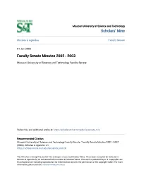 Faculty Senate Minutes 2002 - 2003