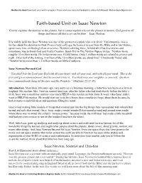 Faith-Based Unit on Isaac Newton