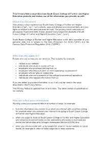 How We Collect Your Information We May Collect Your Personal Data in a Number of Ways, for Example