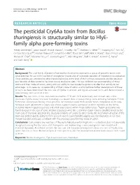 The Pesticidal Cry6aa Toxin from Bacillus Thuringiensis Is Structurally