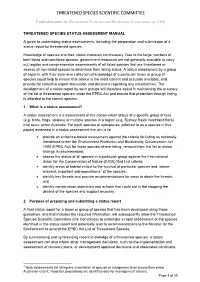 Threatened Species Status Assessment Manual