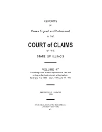 VOLUME 47 Containing Cases in Which Opinions Were Filed and Orders of Dismissal Entered, Without Opinion For: Fiscal Year 1995—July 1, 1994-June 30, 1995