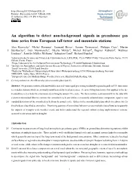 An Algorithm to Detect Non-Background Signals in Greenhouse Gas Time Series from European Tall Tower and Mountain Stations