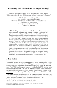 Combining RDF Vocabularies for Expert Finding